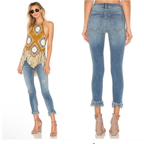 Free People Denim - Free People Great Heights Frayed Jeans